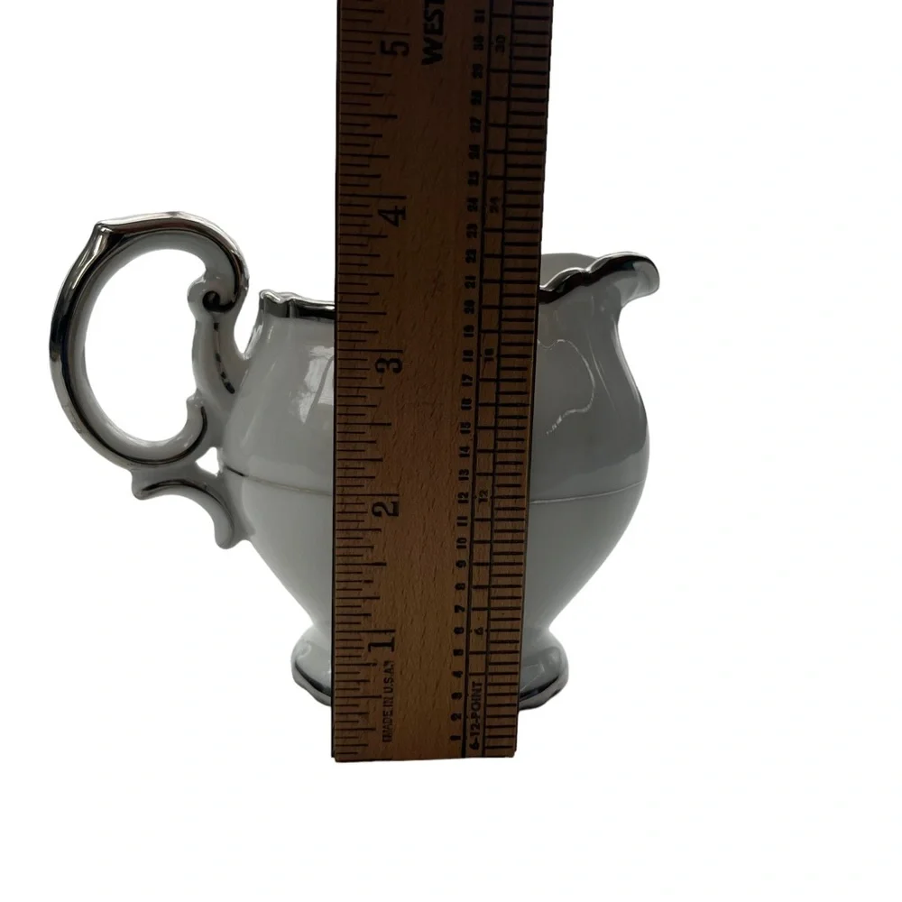Vintage 1963 Silver Sonata By HARMONY HOUSE FINE CHINA White Silver 8 oz Creamer